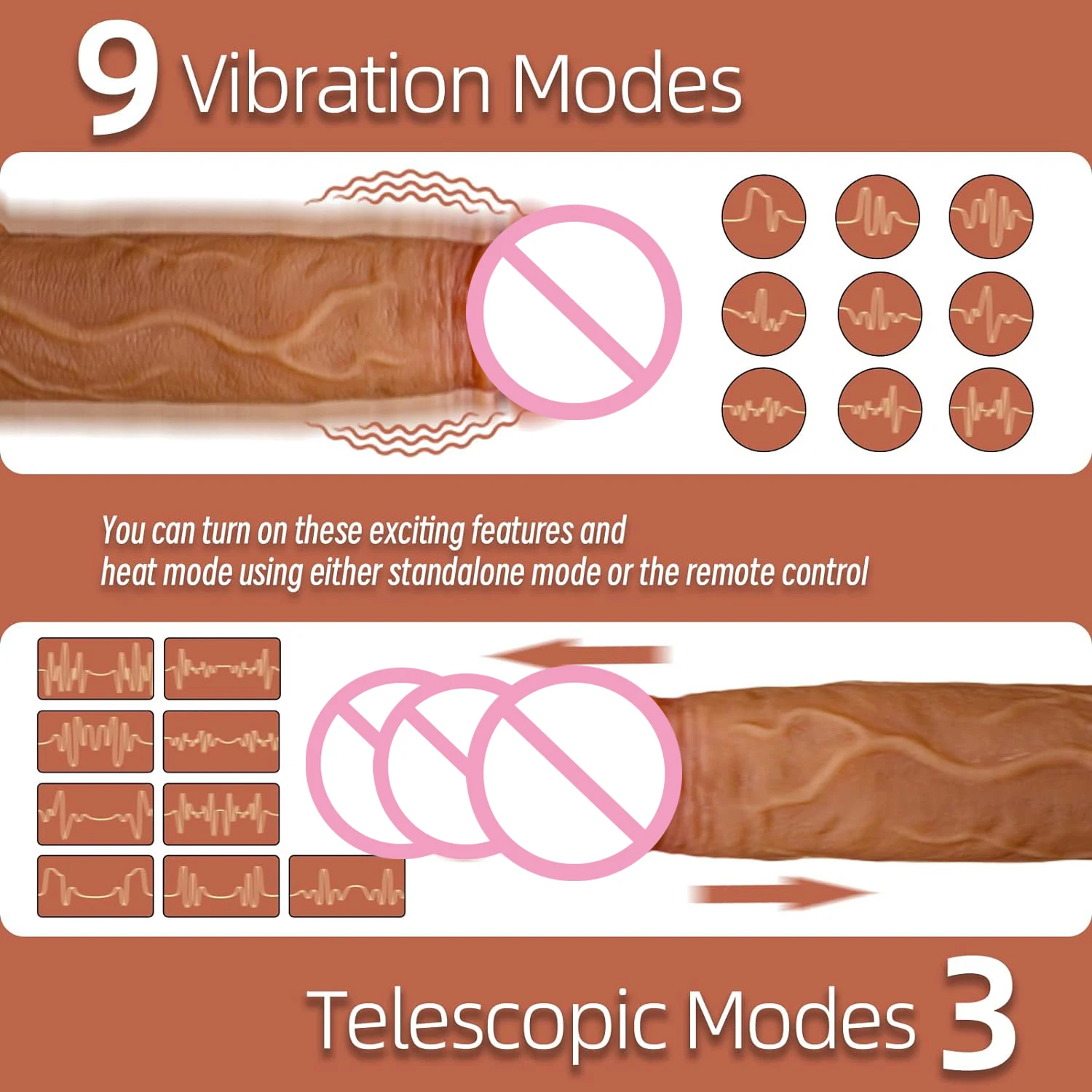 Thrusting Realistic Dildo Vibrator Silicone Anal Dildo for G-spot Stimulation Remote Control Heating Dildo Sex Toys for Women