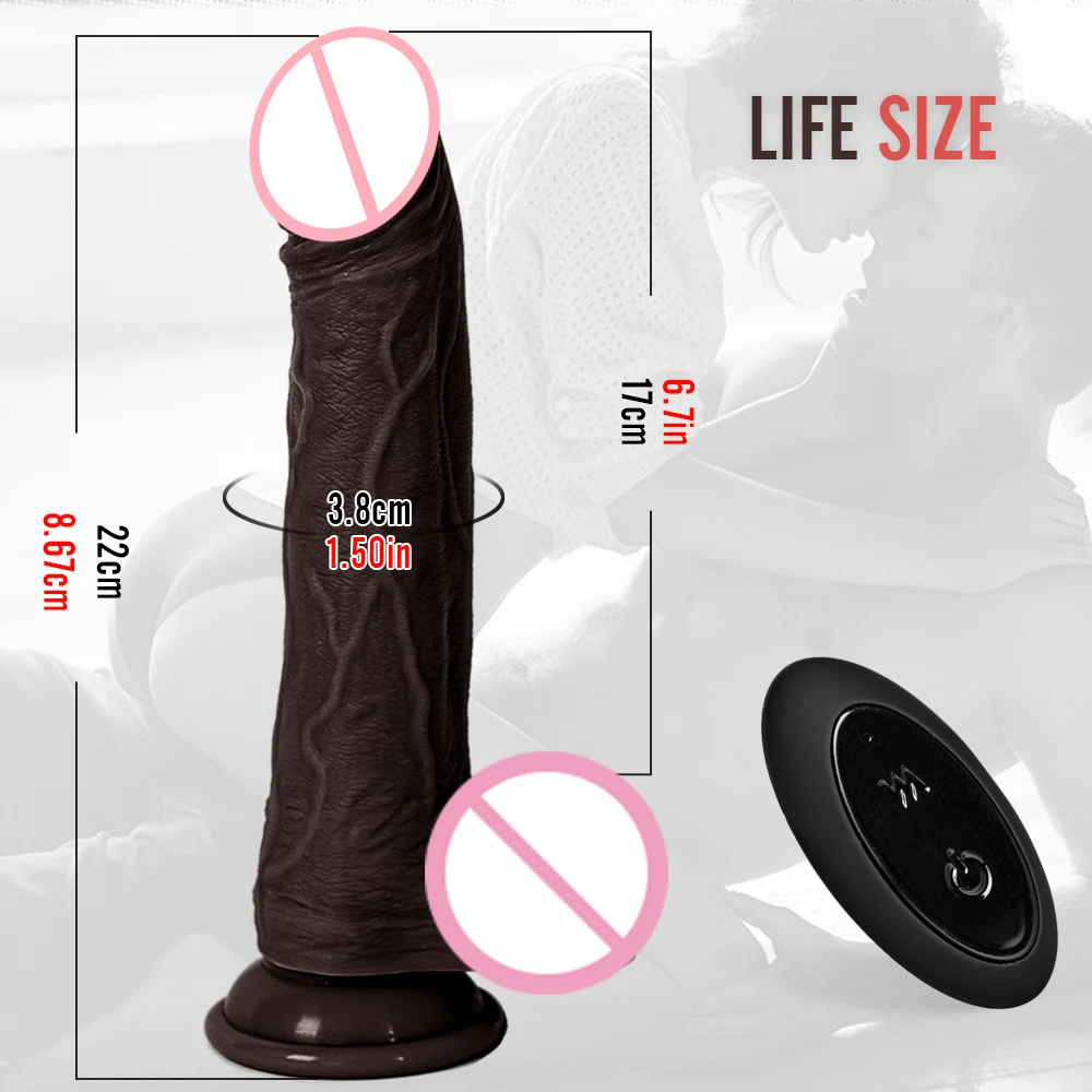 3in1 Black Dildo Vibrators For Women Heating Thrusting Swing Silicone Suction Cup Vibrating Dildo Realistic Penis Adult Sex Toys