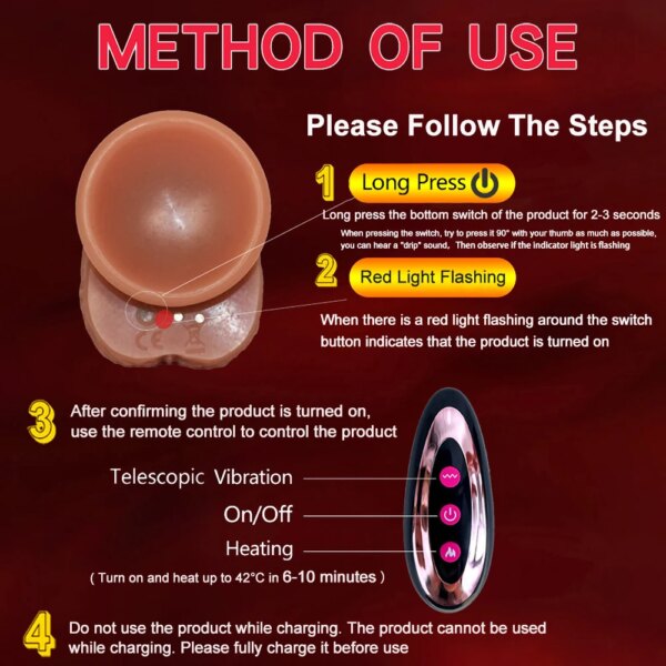 Telescopic Rotation Vibrator Realistic dildo Sex Toys vibrator With Suction Cup Heating Penis Remote Control Vibrator for Women