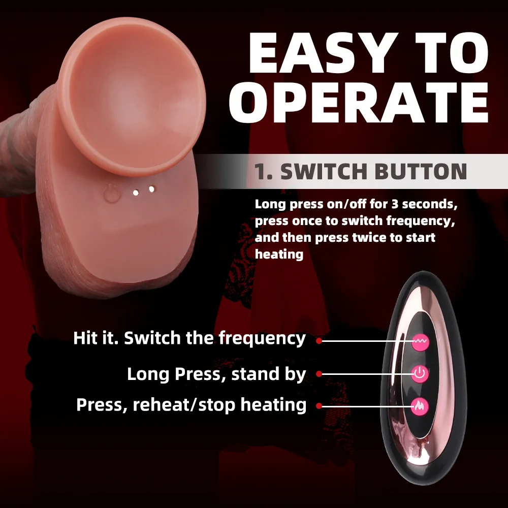 Telescopic Rotation Vibrator Realistic dildo Sex Toys vibrator With Suction Cup Heating Penis Remote Control Vibrator for Women