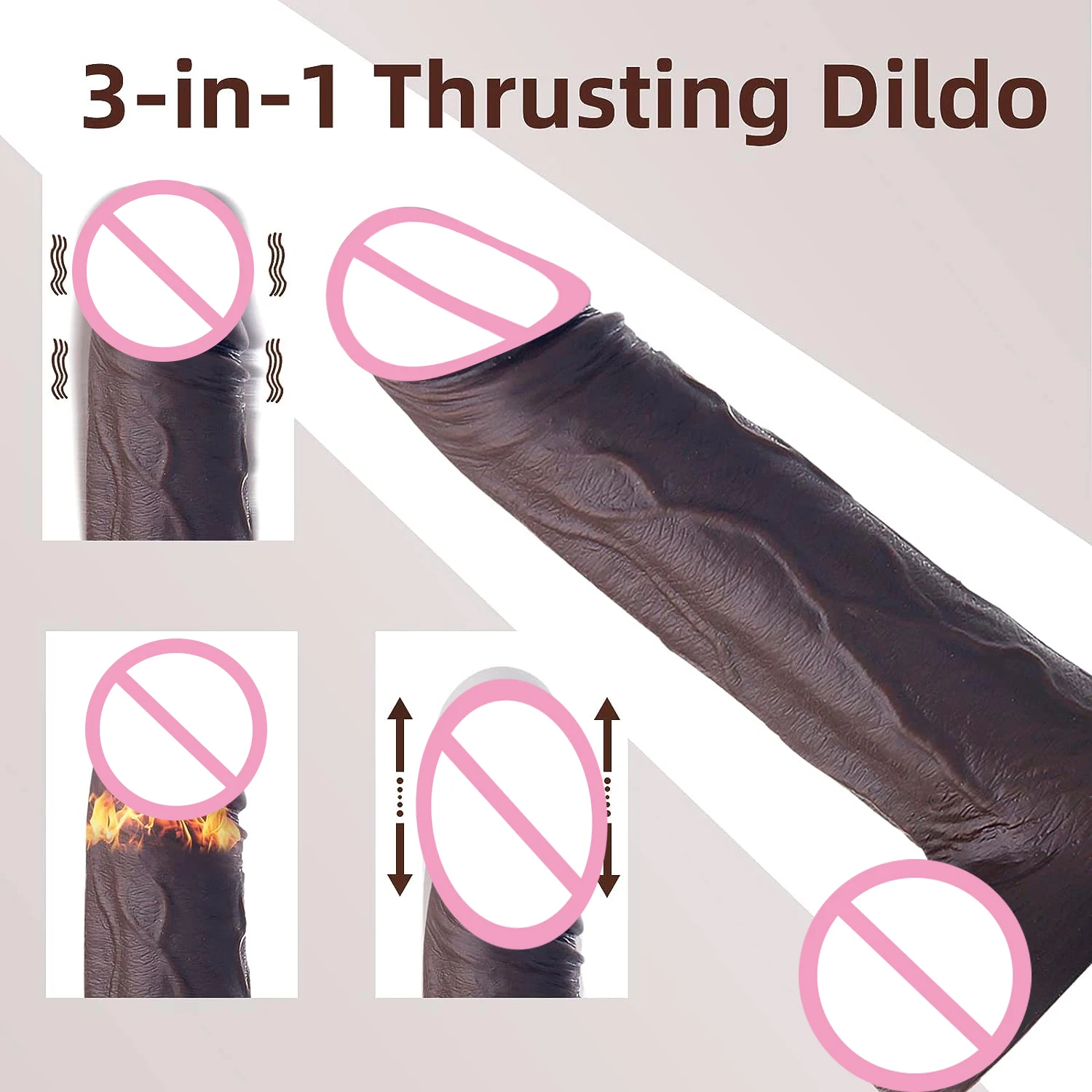 Thrusting Black Cock Realistic Dildo Sex Toys for Women Telescopic Vibrating Heating Vibrator G Spot Anal Stimulation Penis Thrusting Black Cock Realistic Dildo Sex Toys for Women Telescopic Vibrating Heating Vibrator G Spot Anal Stimulation Penis