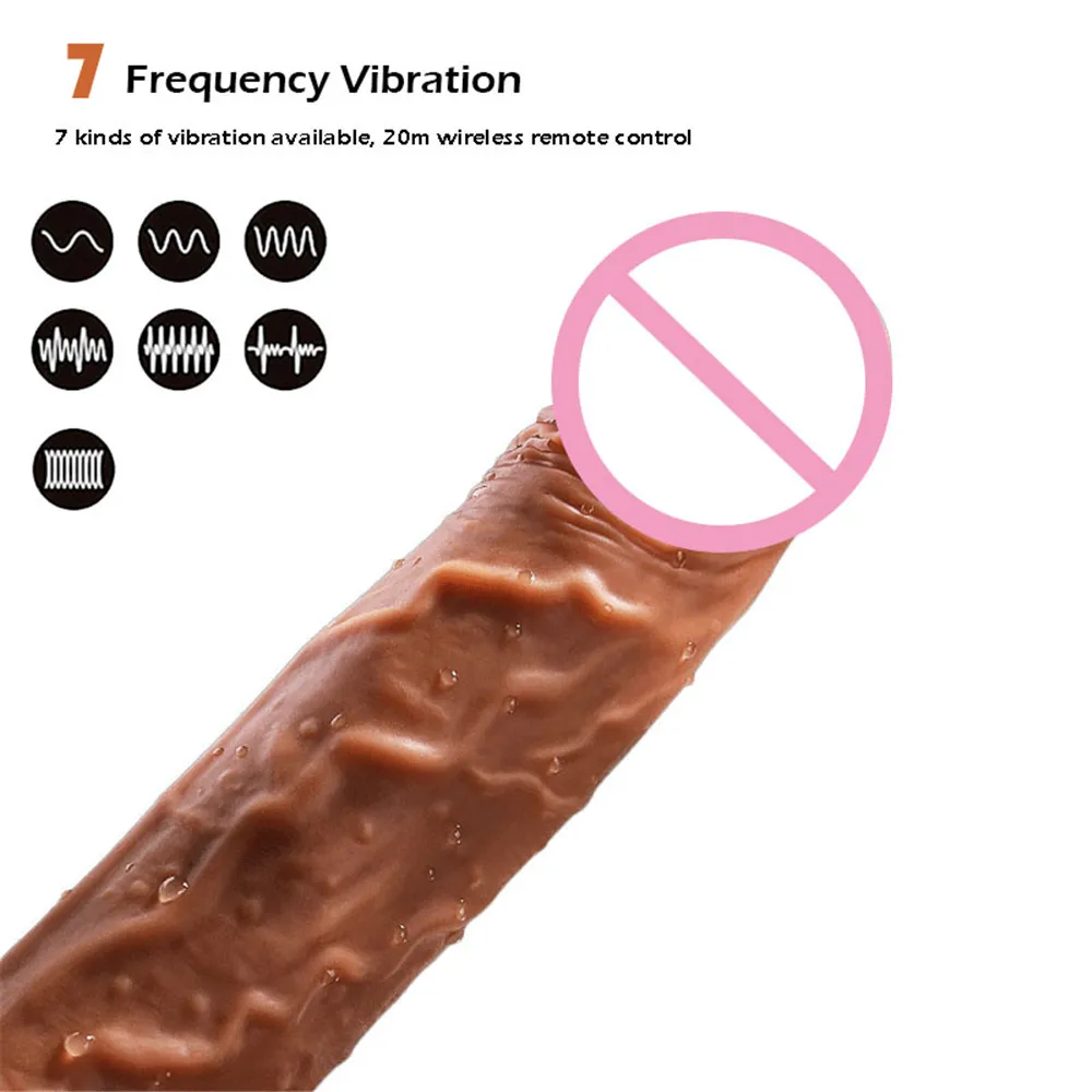 Automatic Telescopic Heating Big Dildo Vibrator Suction Cup Realistic Huge Penis Anal Sex Toys for Women Men Adults Masturbator