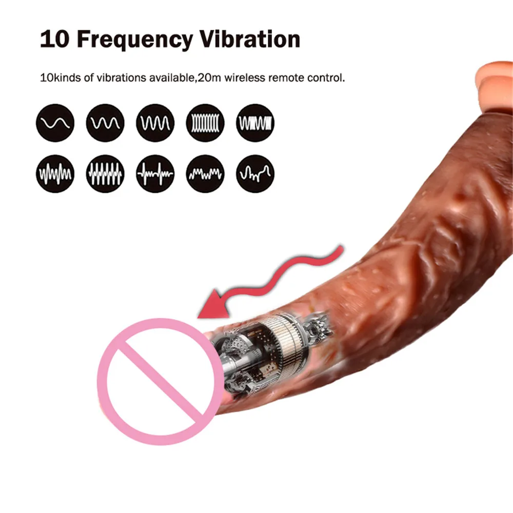 Automatic Telescopic Heating Big Dildo Vibrator Suction Cup Realistic Huge Penis Anal Sex Toys for Women Men Adults Masturbator