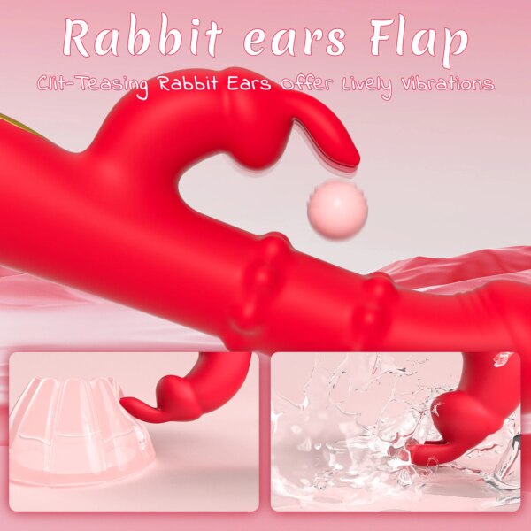 360 Rotation Thrusting Vibrator for Women 3 in 1 Clitoris Stimulator Telescopic Dildo rotating beads Female Masturbation