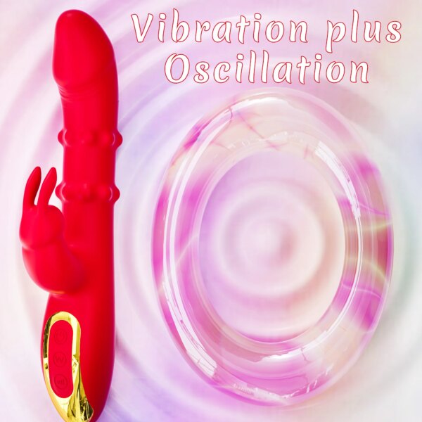 360 Rotation Thrusting Vibrator for Women 3 in 1 Clitoris Stimulator Telescopic Dildo rotating beads Female Masturbation