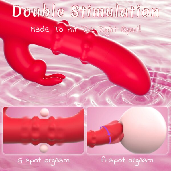 360 Rotation Thrusting Vibrator for Women 3 in 1 Clitoris Stimulator Telescopic Dildo rotating beads Female Masturbation