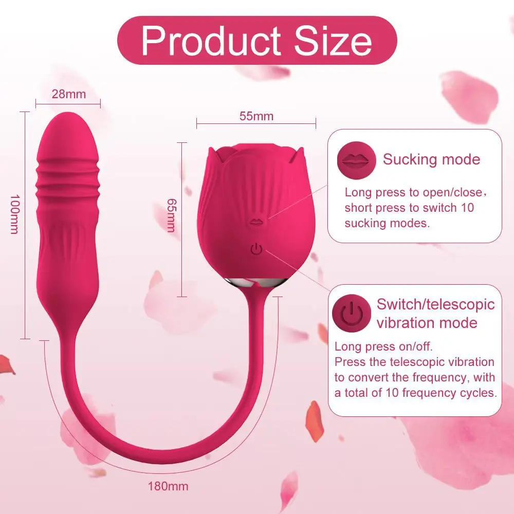 Rose Shape Vagina Sucking Vibrator Intimate Good Nipple Sucker Oral Licking Clitoris Stimulation Powerful Sex Toys for Women