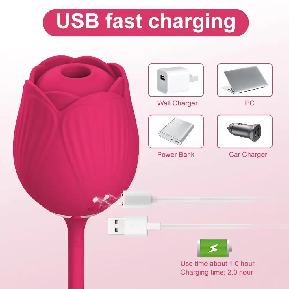 Rose Shape Vagina Sucking Vibrator Intimate Good Nipple Sucker Oral Licking Clitoris Stimulation Powerful Sex Toys for Women