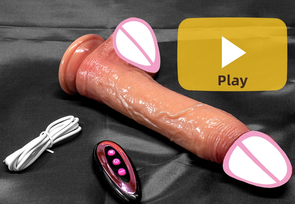 Silicone Thrusting Realistic Dildo Vibrator Sex Toys for Women Big Penis Rotation Heating Telescopic Realistic Dildo Suction Cup