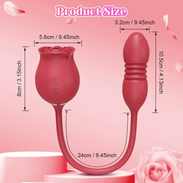 Rose-Sucking Vibrator for Women Clit Clitor Stimulator G Spot Thrusting Dildo Vibrating Female Masturbator Massage Adult Sex Toy