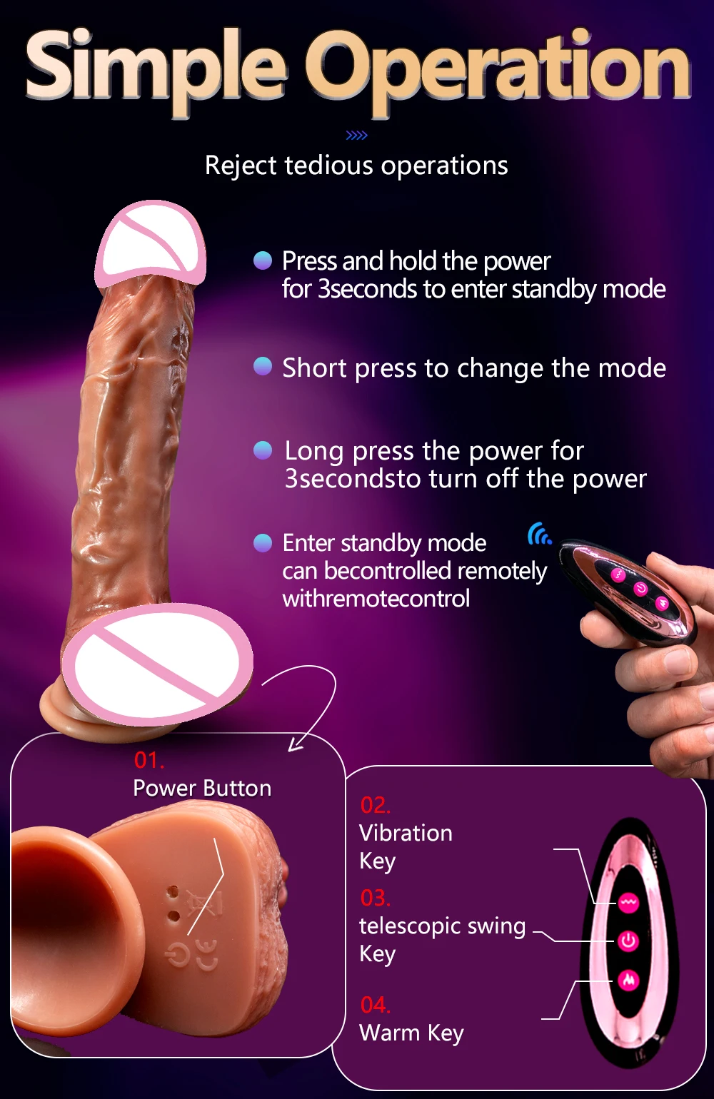 Realistic Dildo Heating Telescopic Vibrator For Women Sex Toy Female Masturbation Suction Cup Big Penis Telescopic Anal Female