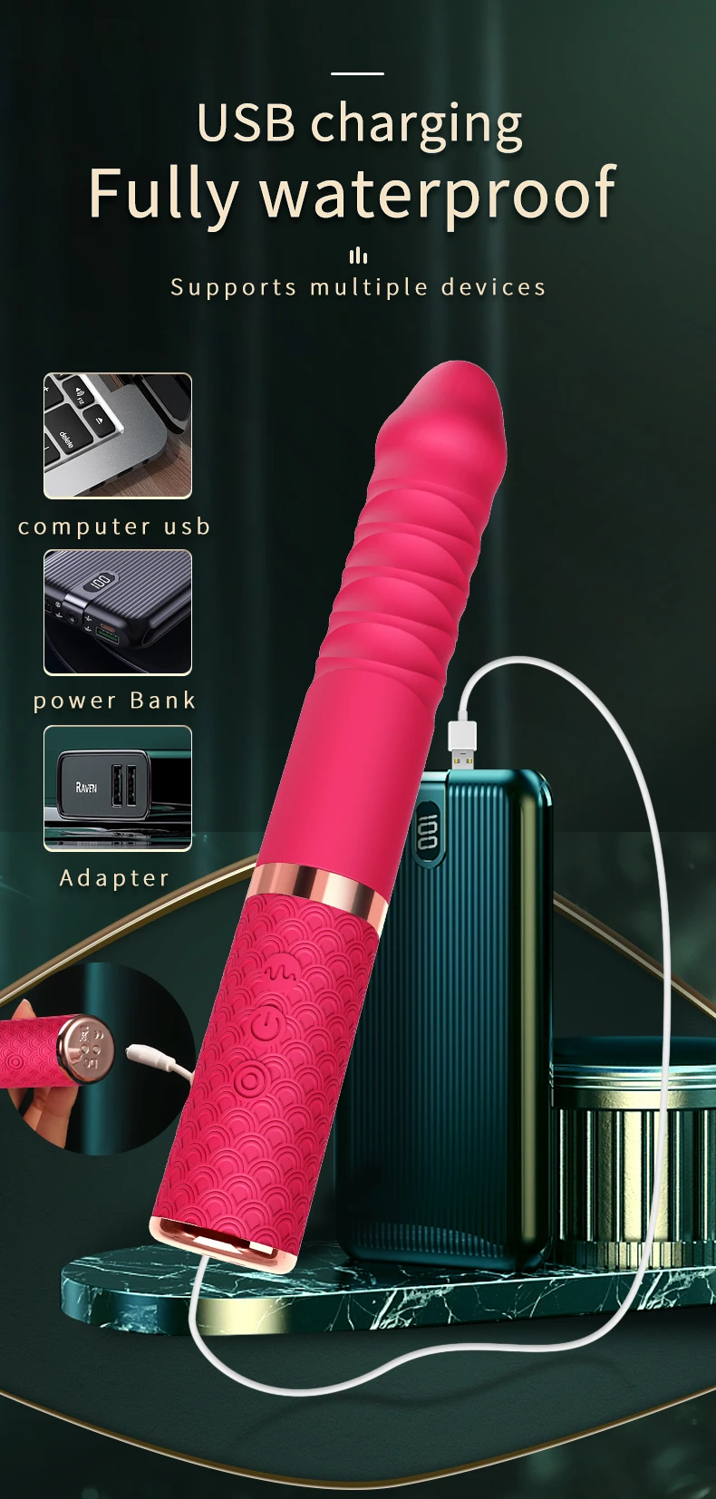 Thrusting Dildo Vibrator Sex Toys with Thrusting Vibration for Women Clit G-spot Anal Play Vagina Clitoral Stimulation Massager