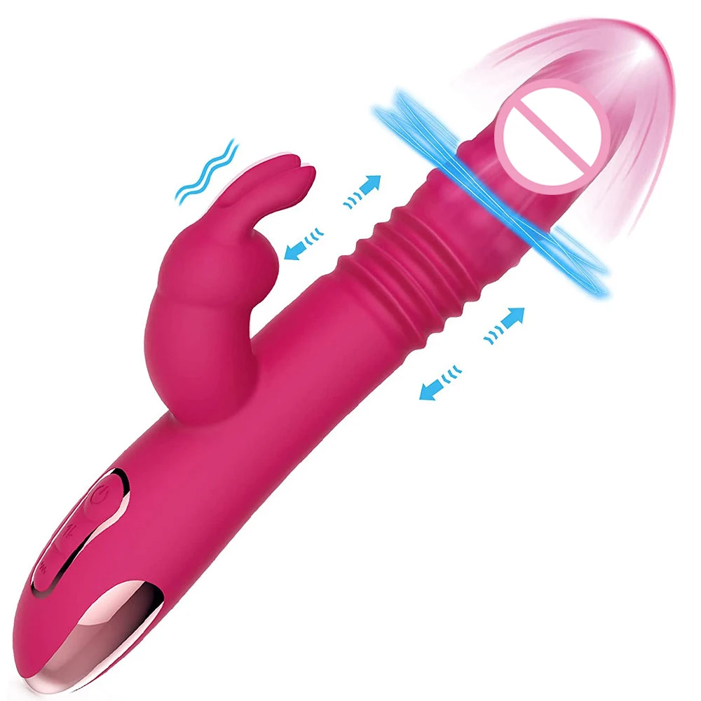 Rabbit Vibrators Thrusting Dildo for Women 10 Vibration Thrust Rotating Mode Clit G Spot Stimulator Sex Toys for Couple Pleasure