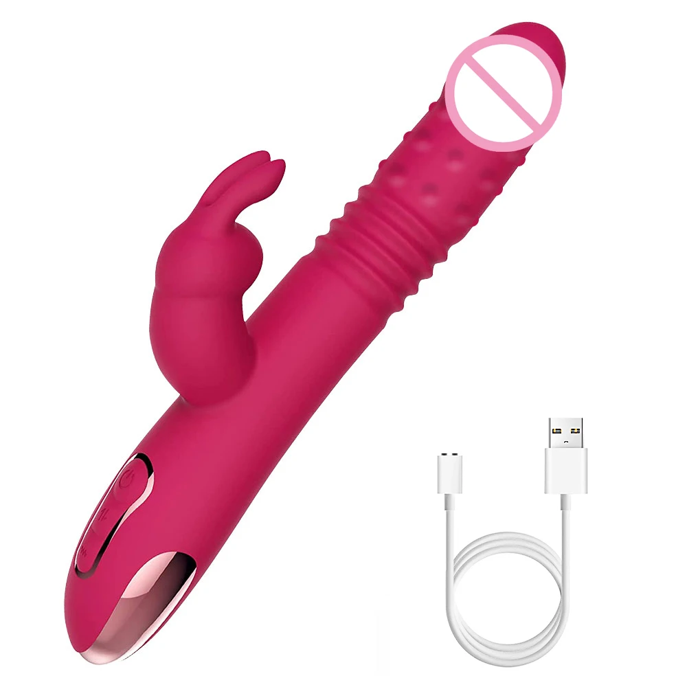 Rabbit Vibrators Thrusting Dildo for Women 10 Vibration Thrust Rotating Mode Clit G Spot Stimulator Sex Toys for Couple Pleasure