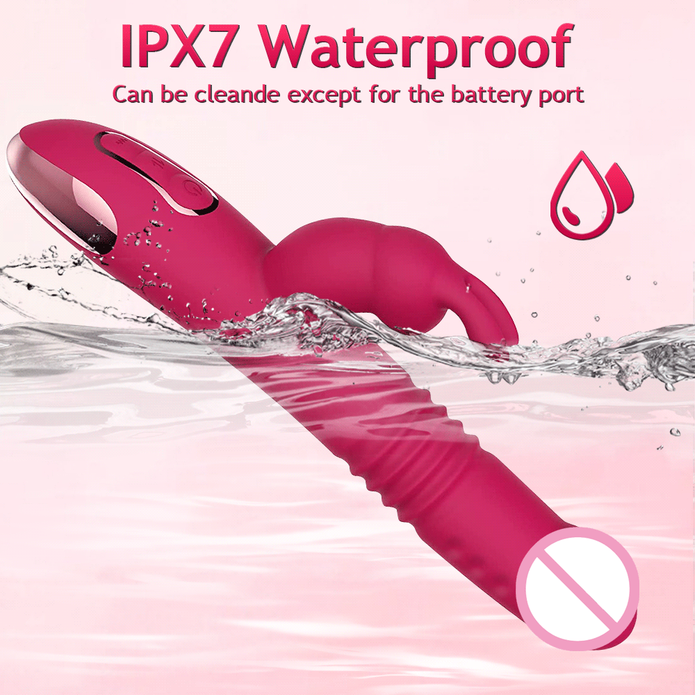 Rabbit Vibrators Thrusting Dildo for Women 10 Vibration Thrust Rotating Mode Clit G Spot Stimulator Sex Toys for Couple Pleasure