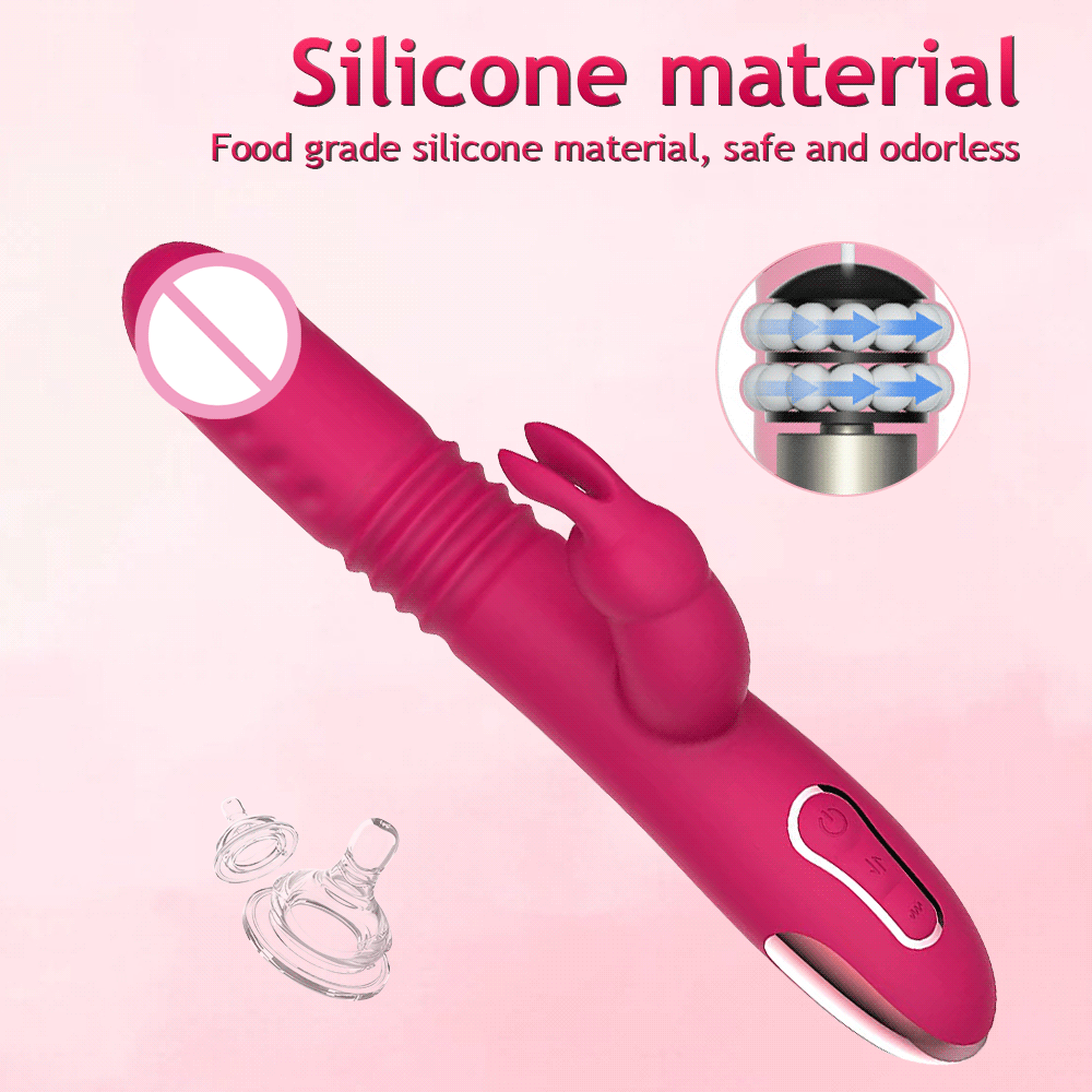 Rabbit Vibrators Thrusting Dildo for Women 10 Vibration Thrust Rotating Mode Clit G Spot Stimulator Sex Toys for Couple Pleasure