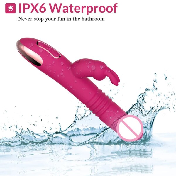 Rabbit Vibrators Thrusting Dildo for Women 10 Vibration Thrust Rotating Mode Clit G Spot Stimulator Sex Toys for Couple Pleasure