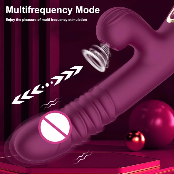 Thrusting Pushing Vibrator Sex Toy for Women Clit Sucker Clitoris G-Spot Stimulator Automatic Telescopic Female Masturbation