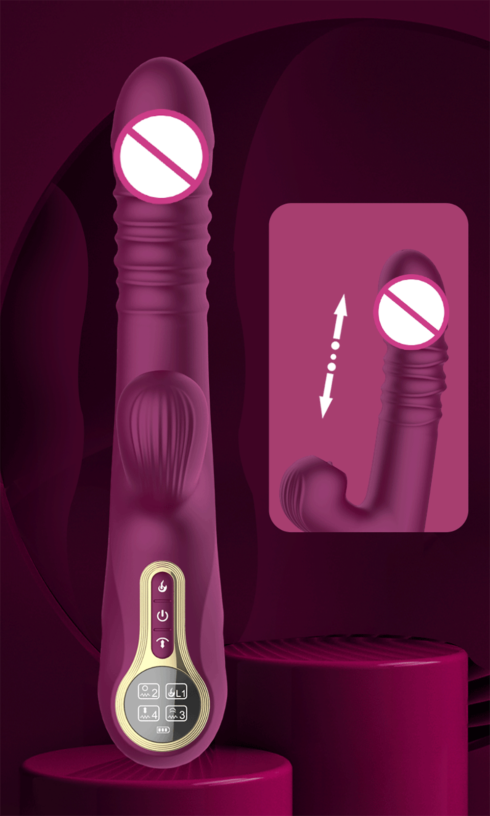 Thrusting Pushing Vibrator Sex Toy for Women Clit Sucker Clitoris G-Spot Stimulator Automatic Telescopic Female Masturbation Thrusting Pushing Vibrator Sex Toy for Women Clit Sucker Clitoris G-Spot Stimulator Automatic Telescopic Female Masturbation