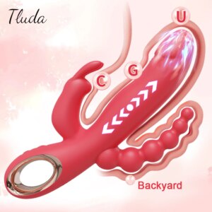 Thrusting Rabbit Vibrator for Women Go and Come G-Spot Vibrator Anal Clitoris Stimulator Dildo Female Masturbator Sex Toy