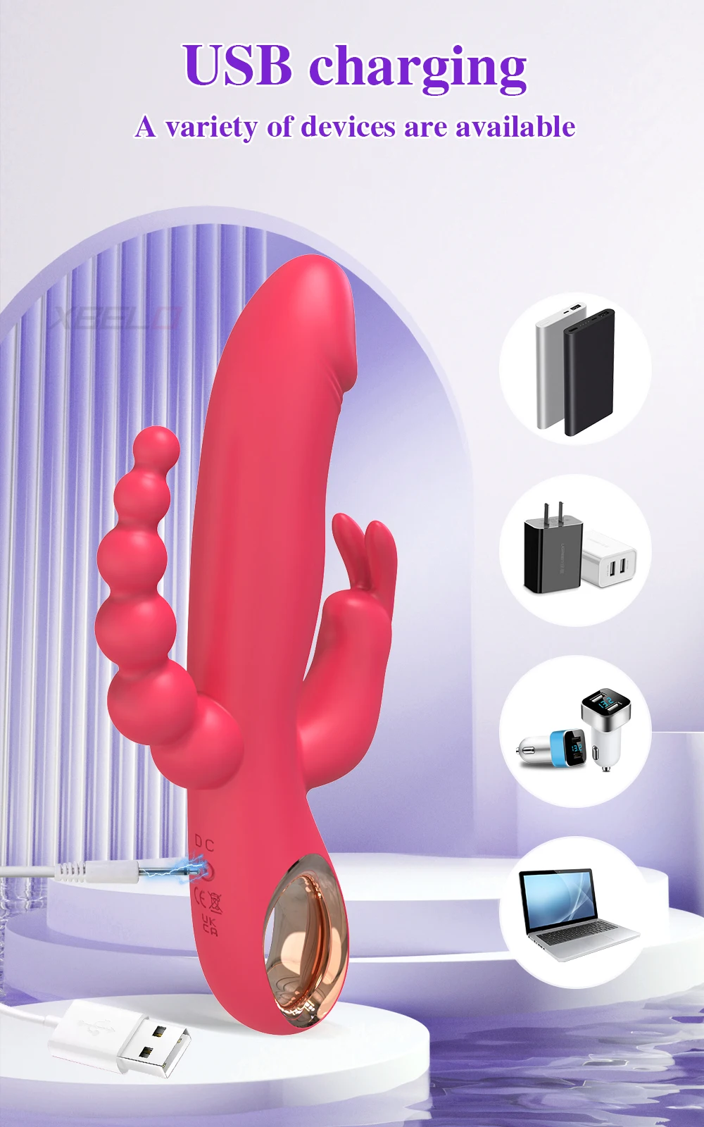 Thrusting Rabbit Vibrator for Women Go and Come G-Spot Vibrator Anal Clitoris Stimulator Dildo Female Masturbator Sex Toy