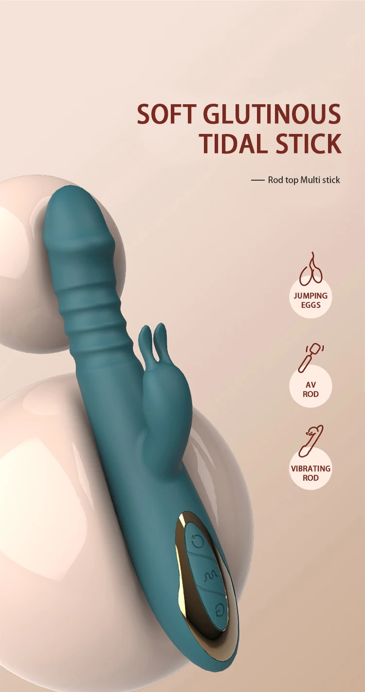 4 In 1 Dildo Rabbit Stretching Vibrator Jumping Eggs Tongue Licking G-Spot Thrusting Anal Clit Vibrator Sex Toys for Women 18