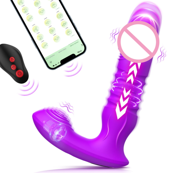 Vibrator Female Bluetooth APP Controlled Wireless Thrusting Dildo G Spot Clitoris Stimulator Wear Sex Toys for Women