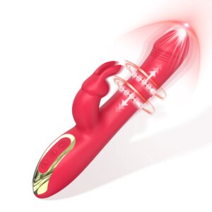 Thrusting Vibrator for Women Clitoris Stimulator Vagina Telescopic G Spot Rabbit Vibrating Dildo Female Sex Toy Adults Goods