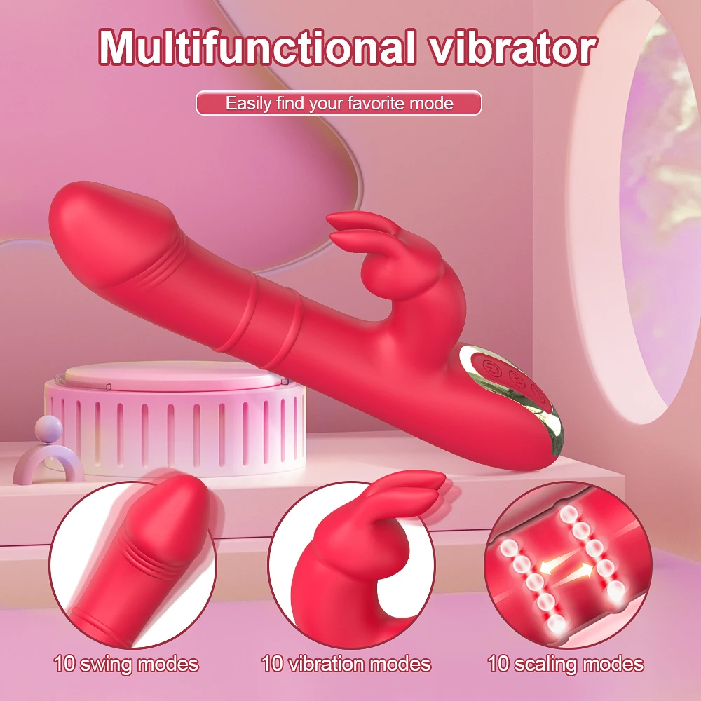 Thrusting Vibrator for Women Clitoris Stimulator Vagina Telescopic G Spot Rabbit Vibrating Dildo Female Sex Toy Adults Goods Thrusting Vibrator for Women Clitoris Stimulator Vagina Telescopic G Spot Rabbit Vibrating Dildo Female Sex Toy Adults Goods
