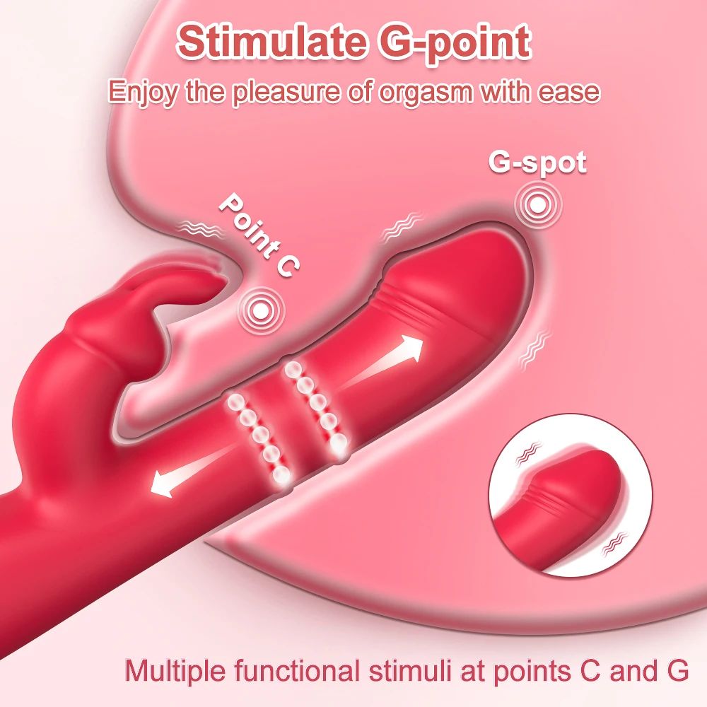 Thrusting Vibrator for Women Clitoris Stimulator Vagina Telescopic G Spot Rabbit Vibrating Dildo Female Sex Toy Adults Goods Thrusting Vibrator for Women Clitoris Stimulator Vagina Telescopic G Spot Rabbit Vibrating Dildo Female Sex Toy Adults Goods