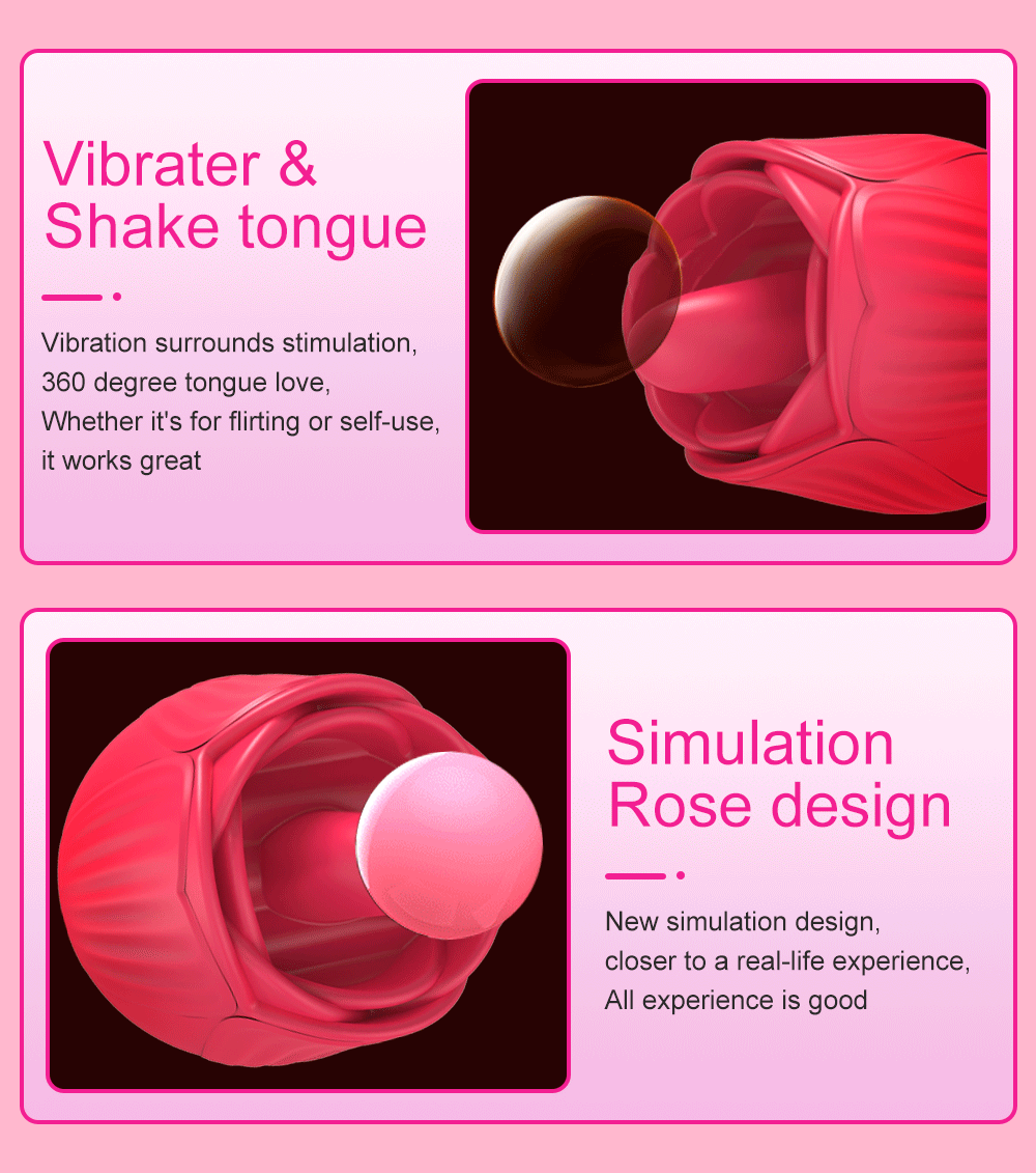 Rose-Vibrator Female Oral Tongue Licking Clitoris G Spot Stimulator Thrusting Vibrating Love Egg Dildo Adults Sex Toys for Women