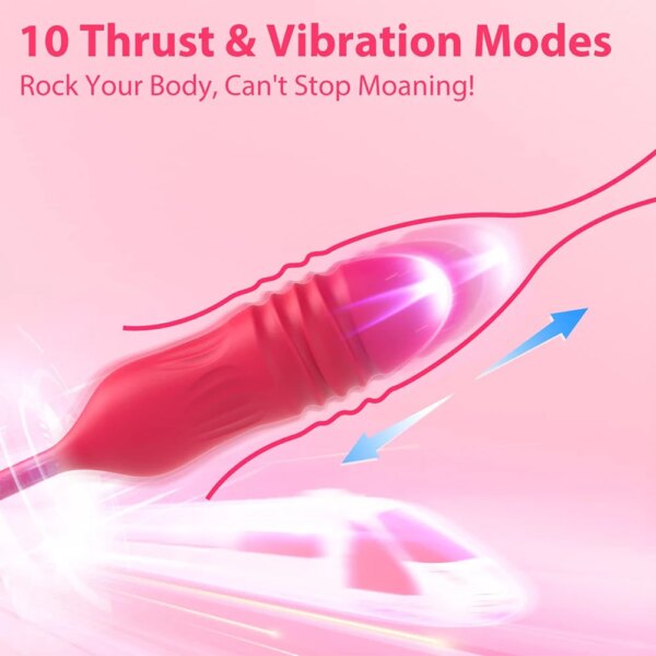 Rose-Vibrator Female Oral Tongue Licking Clitoris G Spot Stimulator Thrusting Vibrating Love Egg Dildo Adults Sex Toys for Women