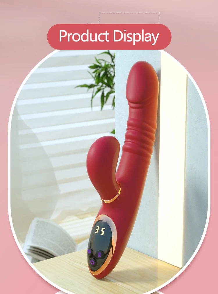 Thrusting  Telescopic Rotation Vibrator Sex Toys LED Screen Sucking Vibrators Heating Penis Realistic Dildo Vibrator for Women