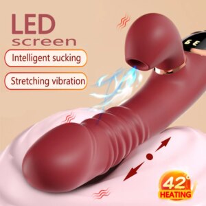 Thrusting  Telescopic Rotation Vibrator Sex Toys LED Screen Sucking Vibrators Heating Penis Realistic Dildo Vibrator for Women