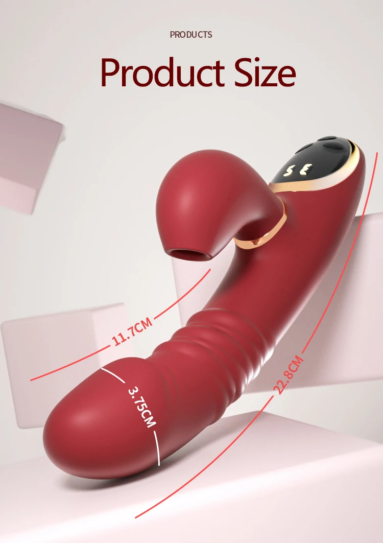 Thrusting  Telescopic Rotation Vibrator Sex Toys LED Screen Sucking Vibrators Heating Penis Realistic Dildo Vibrator for Women