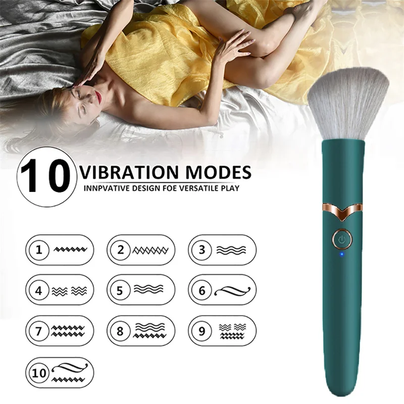 Vibrators Makeup Brush 10-Mode Vibration Clit Women Bullet Massager Discreet Sex Toy Waterproof Vibromasseuur Femme