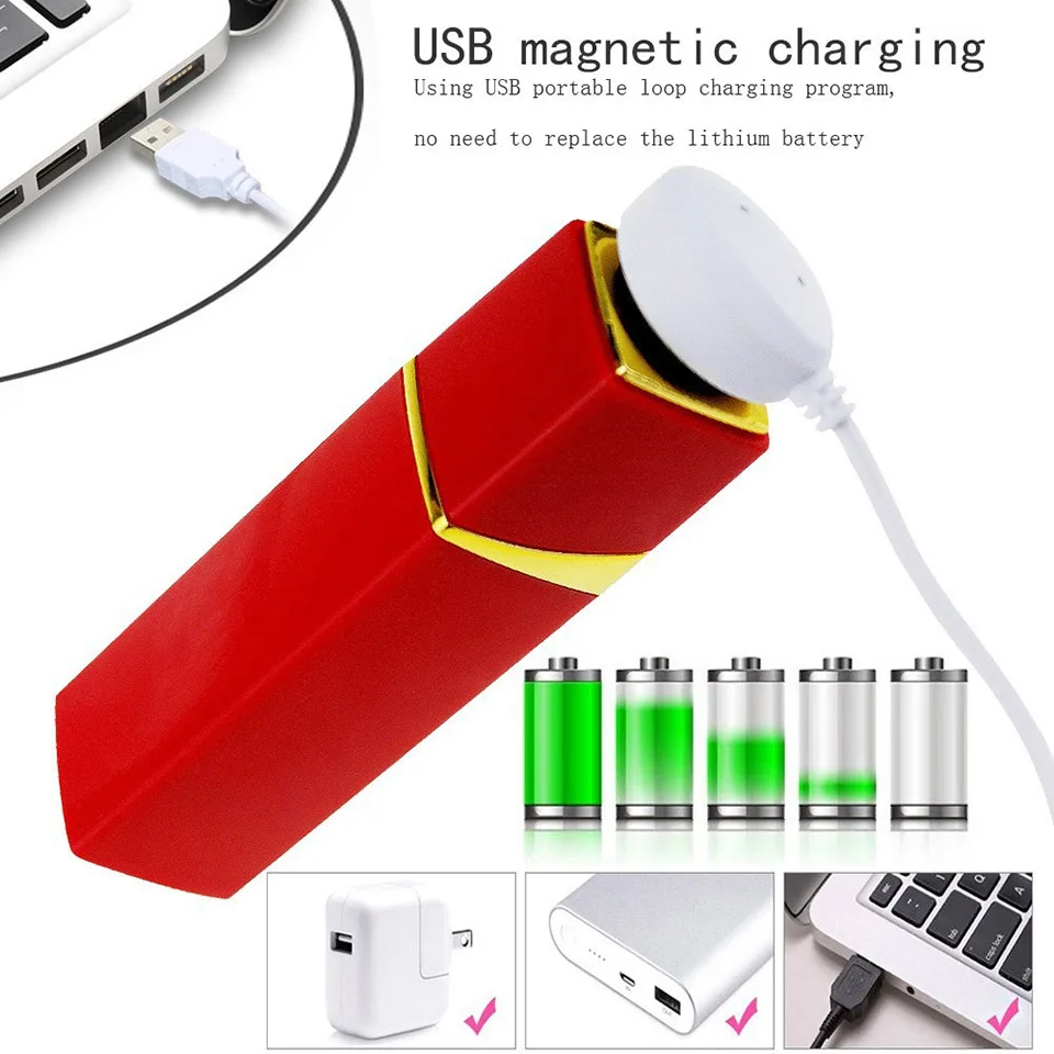 Bullet Lipstick G Spot Vibrator Lipstick Shaped Tip with 10 Vibration Modes Discreet Pocket Womens Clitoral Rechargeable Bullet Lipstick G Spot Vibrator Lipstick Shaped Tip with 10 Vibration Modes Discreet Pocket Womens Clitoral Rechargeable