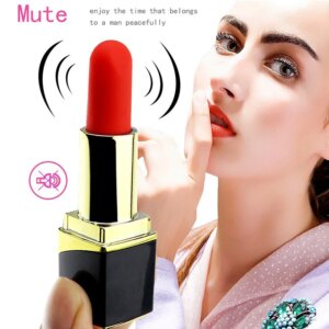 Bullet Lipstick G Spot Vibrator Lipstick Shaped Tip with 10 Vibration Modes Discreet Pocket Womens Clitoral Rechargeable