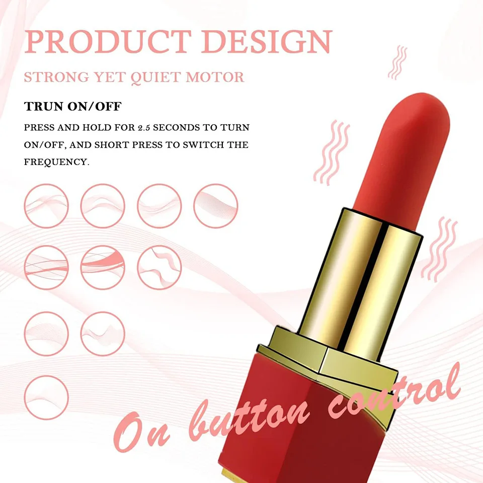 Bullet Lipstick G Spot Vibrator Lipstick Shaped Tip with 10 Vibration Modes Discreet Pocket Womens Clitoral Rechargeable Bullet Lipstick G Spot Vibrator Lipstick Shaped Tip with 10 Vibration Modes Discreet Pocket Womens Clitoral Rechargeable