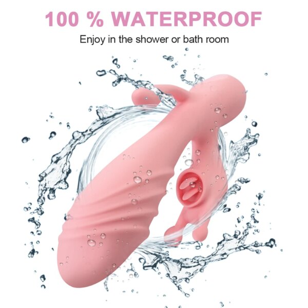 22cm Heated Rabbit Vibrators For Women Clitoris Licks Vaginal Stimulator Butt Anal Plug Dildos Female Masturbator Sex Toy Erotic