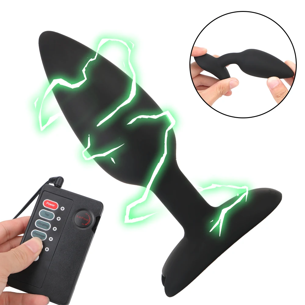 12cm Electric Shock Anal Plug Vibrators For Men Butt Prostate Massager Women Vaginal Balls Female Masturbator Medical Sex Toys