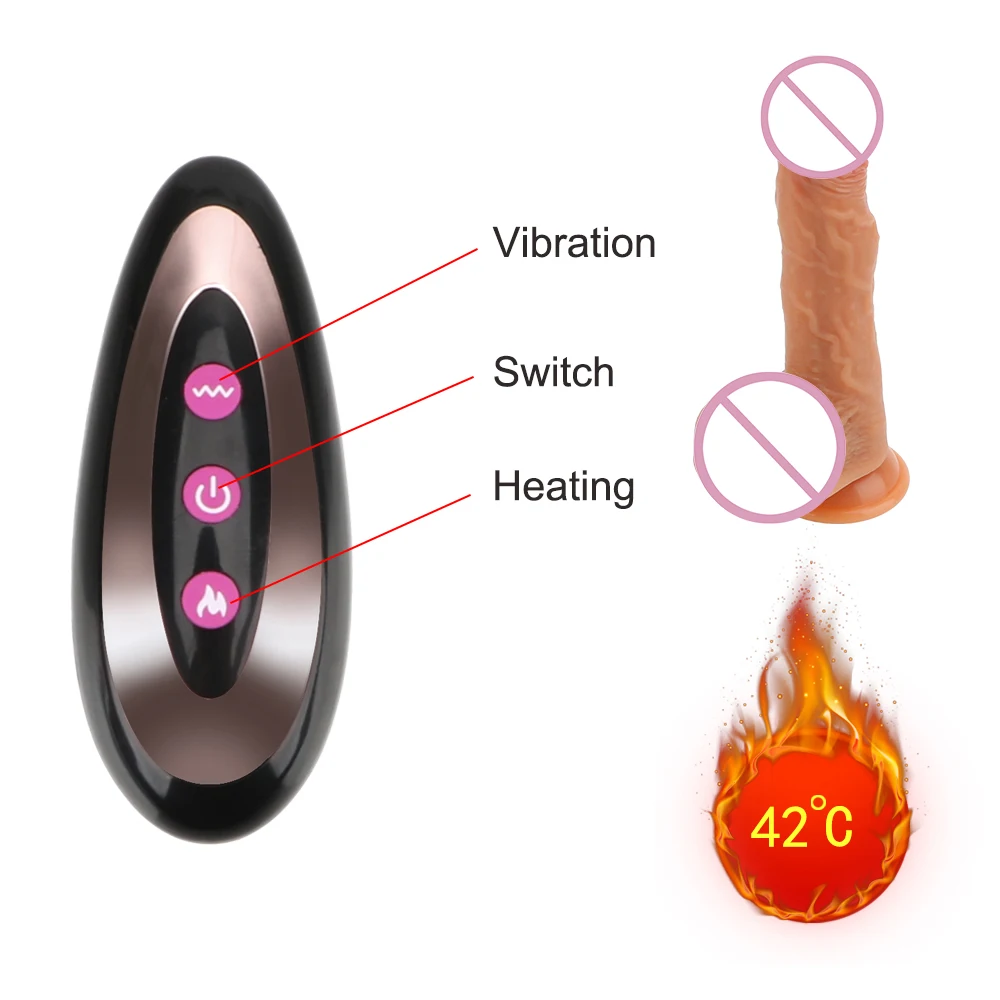 22cm Realistic Penis Heated Dildo Automatic Stretching Vibrators for Women Vaginal Anal Plug Female Masturbator Sex Toys Adults