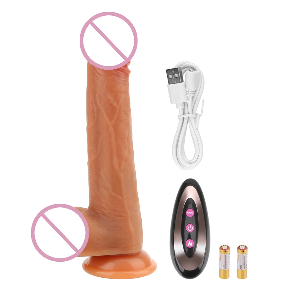 22cm Realistic Penis Heated Dildo Automatic Stretching Vibrators for Women Vaginal Anal Plug Female Masturbator Sex Toys Adults