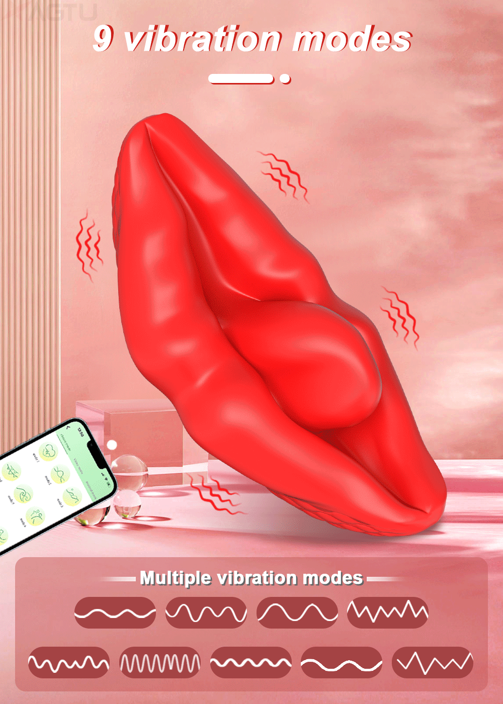 APP Control Lip Vibrator for Women Tongue Licking Clitoris Stimulator Bluetooth Wearable Panties Female Sex Toy Adult Goods