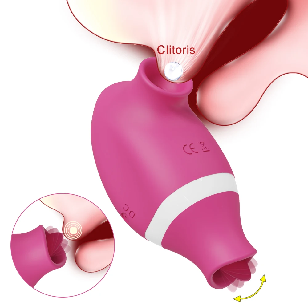 2 in 1 Clitoral Sucking Vibrator Women G-Spot Suction Cup Licking Dual Stimulation Nipple Massager Women Hardcore Adult Sex Toy