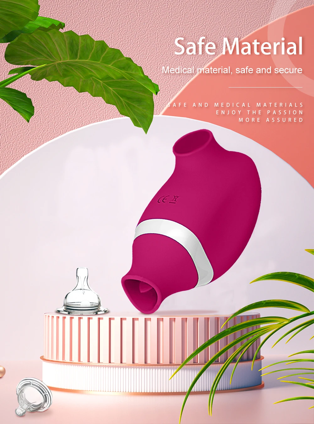 2 in 1 Clitoral Sucking Vibrator Women G-Spot Suction Cup Licking Dual Stimulation Nipple Massager Women Hardcore Adult Sex Toy