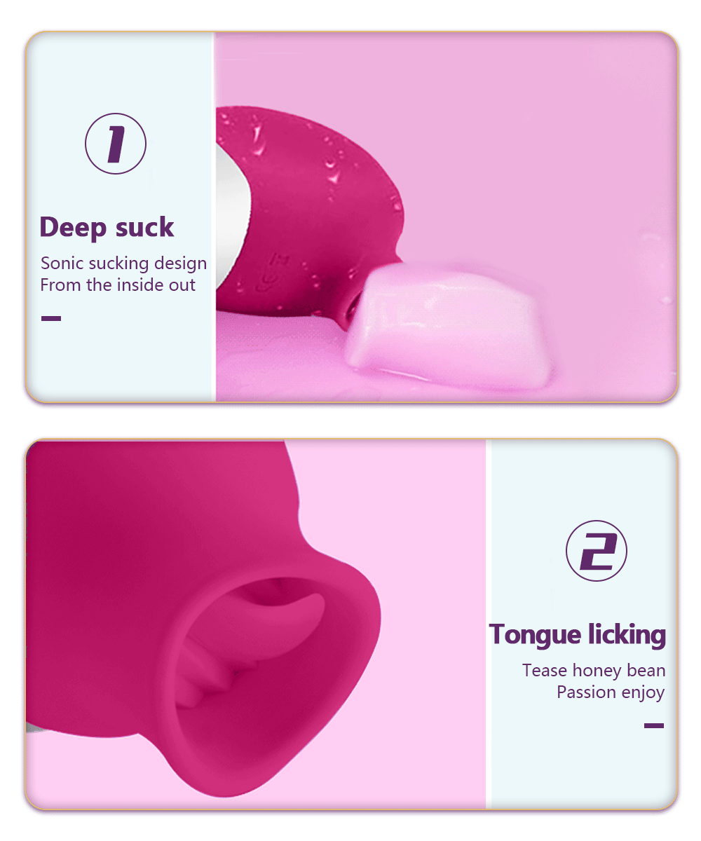 2 in 1 Clitoral Sucking Vibrator Women G-Spot Suction Cup Licking Dual Stimulation Nipple Massager Women Hardcore Adult Sex Toy