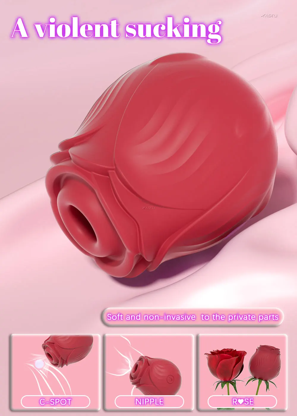 Powerful Sucking-Rose Vibrator Toy for Women Vacuum Stimulator Oral Nipple Clit Sucker Female Sex Toys Goods for Female Adults Powerful Sucking-Rose Vibrator Toy for Women Vacuum Stimulator Oral Nipple Clit Sucker Female Sex Toys Goods for Female Adults