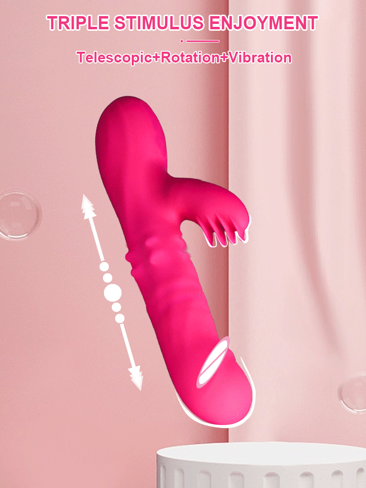 Rabbit Vibrator for Women Vagina G-Spot Clitoris Stimulator Thrusting Telescopic Rotating Dildo Vibrating Sex Toys for Adult