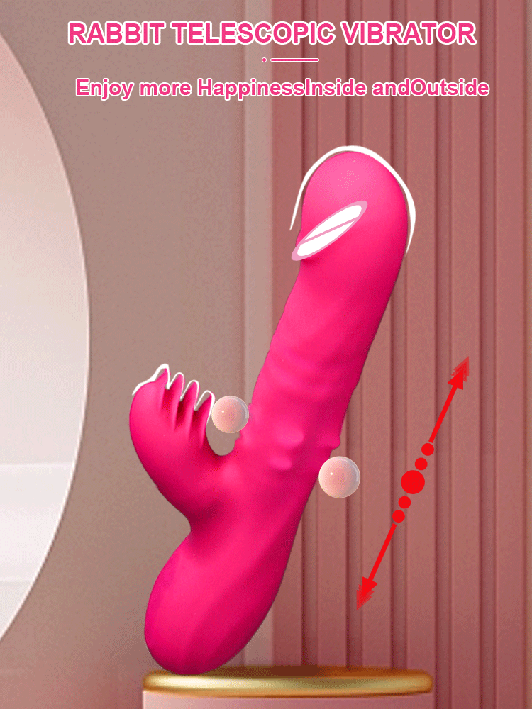 Rabbit Vibrator for Women Vagina G-Spot Clitoris Stimulator Thrusting Telescopic Rotating Dildo Vibrating Sex Toys for Adult